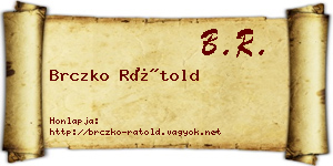 Brczko Rátold névjegykártya